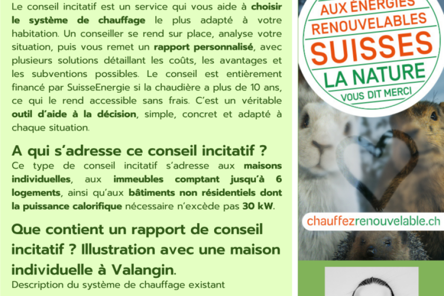 Qu'est-ce que le conseil incitatif chauffez renouvelable ?